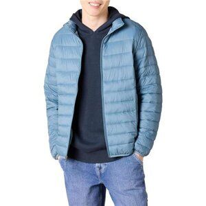 Mens lightweight puffer jacket water resistant packable zip coat big and tall